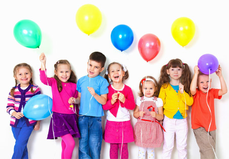 kids with ballons