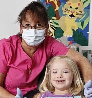 Margaret Madonian DDS, with patient